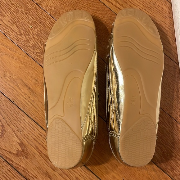 NWOT Zara Elastic Metallic Ballet flats size 9 (size 40) - Picture 4 of 6